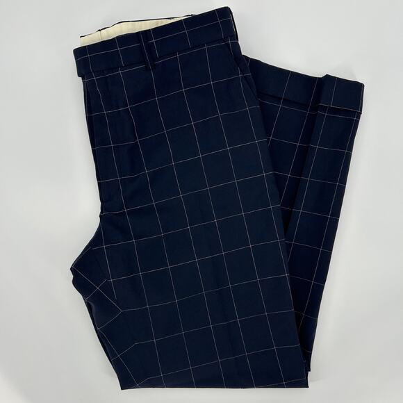RALPH LAUREN Purple Label Windowpane Dress Pants Mens Size 37 Business Trousers - Picture 1 of 11